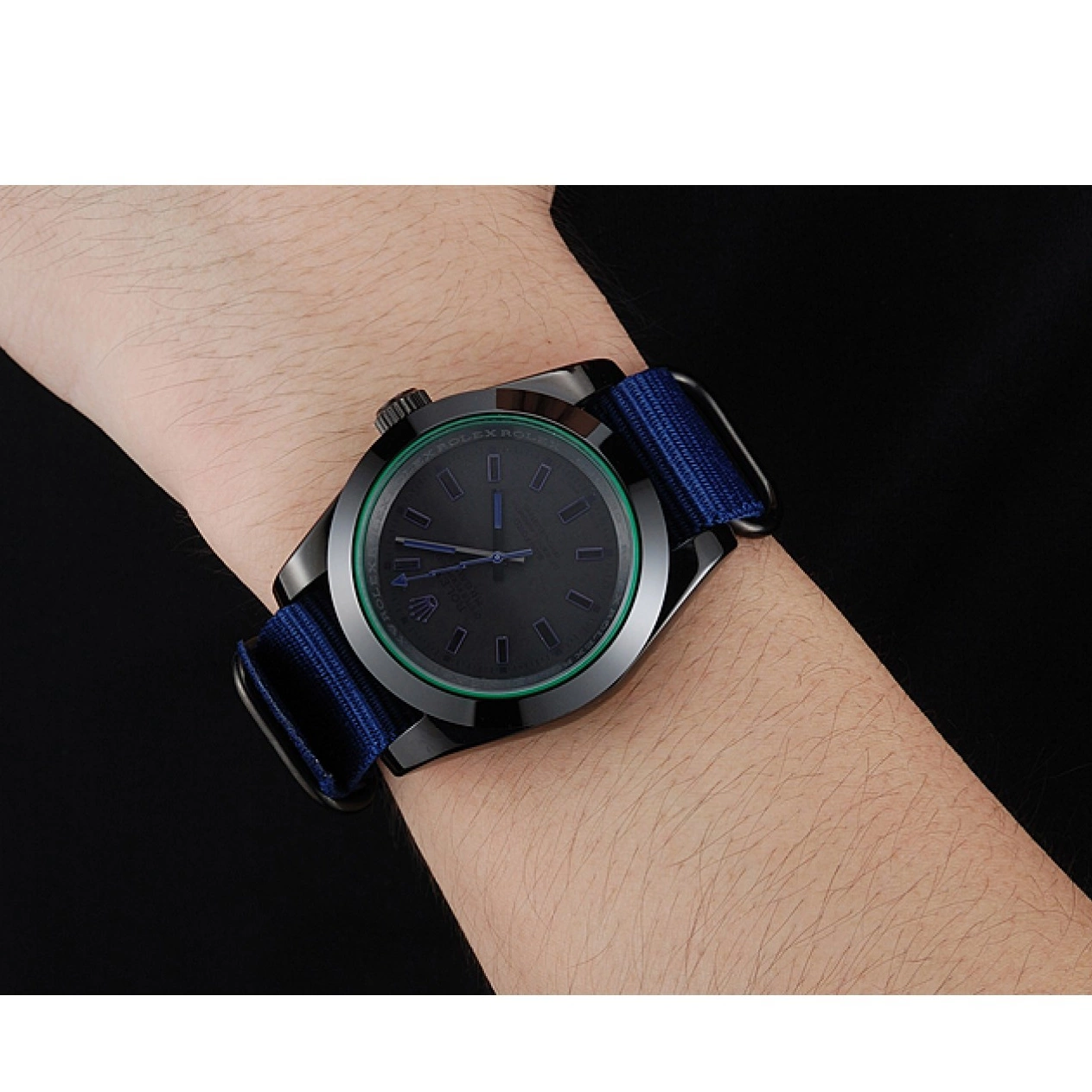 Aaa replica Nylon Milgauss Blue Strap Bamford Rolex 622005 0721